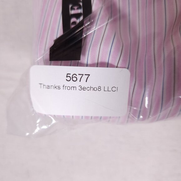 Hammer Made Button Shirt Mens Label 39/15.5 Long Sleeve Striped Pink Business - Picture 14 of 14